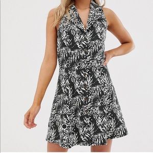 ASOS mini shirt sundress in palm print